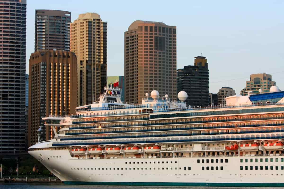 Giant Cruise ship in Sydney Harbour Australia